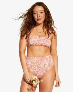 Deals 🤩 Billabong X Smiley Good Times Zoe Reversible Crop 👙 Bikini Top MULTI 🧨 -Color of the season Shop abjx300755 billabongw mul frt1 1