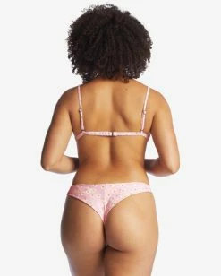 Budget 🛒 Billabong Daisy Craze Tanga Low-Rise 👙 Bikini Bottoms PINK LADY ⭐ -Color of the season Shop abjx400440 billabongw mee0 btm1 1