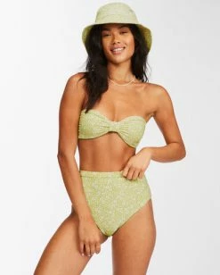 Best Sale ⌛ Billabong Little Whispers High Retro High-Waisted 👙 Bikini Bottoms LIME 🥰 -Color of the season Shop abjx400444 billabongw lim frt1 1