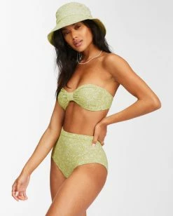 Best Sale ⌛ Billabong Little Whispers High Retro High-Waisted 👙 Bikini Bottoms LIME 🥰 -Color of the season Shop abjx400444 billabongw lim sd1 1