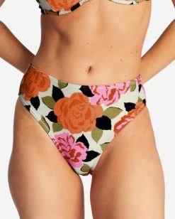 Coupon 🔥 Billabong Magic Gardens High-Rise Maui Rider 👙 Bikini Bottoms ANTIQUE WHITE 🎁 -Color of the season Shop abjx400684 billabongw anw dtl1 1