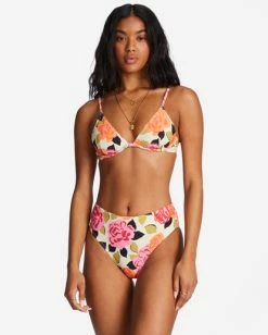 Coupon 🔥 Billabong Magic Gardens High-Rise Maui Rider 👙 Bikini Bottoms ANTIQUE WHITE 🎁 -Color of the season Shop abjx400684 billabongw anw frt1 1
