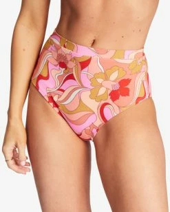 New 🥰 Billabong Pretty Groovy High-Rise Avalon 👙 Bikini Bottoms MULTI 🔔 -Color of the season Shop abjx400687 billabongw mul dtl1 1