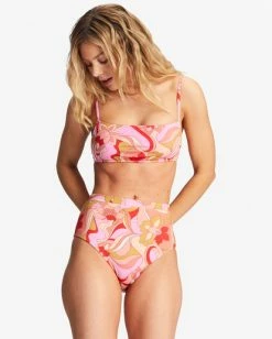 New 🥰 Billabong Pretty Groovy High-Rise Avalon 👙 Bikini Bottoms MULTI 🔔 -Color of the season Shop abjx400687 billabongw mul frt1 1