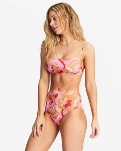 New 🥰 Billabong Pretty Groovy High-Rise Avalon 👙 Bikini Bottoms MULTI 🔔 -Color of the season Shop abjx400687 billabongw mul sd1 1
