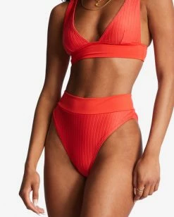 Best reviews of ✨ Billabong Lined Up Rise 👙 Bikini Bottoms BRIGHT POPPY 🎉 -Color of the season Shop abjx400823 billabongw rne0 dtl1 1