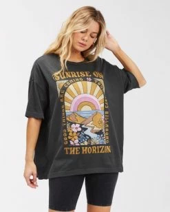 Buy 🎉 Billabong On The Horizon Oversized Graphic T-Shirt OFF BLACK 😉 -Color of the season Shop abjzt00423 billabongw ofb sd1 1