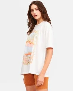 Best deal 👏 Billabong Wild Mountain Oversized Graphic T-Shirt SALT CRYSTAL 🥰 -Color of the season Shop abjzt00428 billabongw scs sd1 1