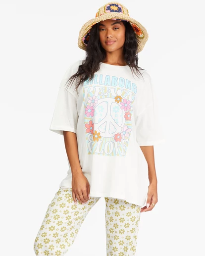 New ๐ Billabong Peace And Love Boyfriend T-Shirt SALT CRYSTAL ๐ 8 New ๐ Billabong Peace And Love Boyfriend T-Shirt SALT CRYSTAL ๐ - Image 6