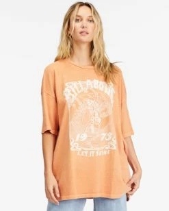 New 😍 Billabong Let It Shine Boyfriend T-Shirt GINGER ❤️ -Color of the season Shop abjzt00691 billabongw gin frt1 1