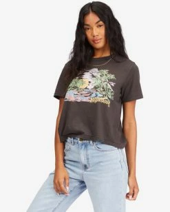 Best Sale 🌟 Billabong Make It Tropical Vintage Cut T-Shirt OFF BLACK ✔️ -Color of the season Shop abjzt00724 billabongw ofb sd1 1