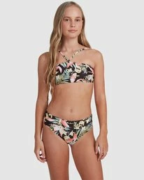 Cheap 💯 Billabong Love Palms Bandeau 👙 Bikini Set BLACK 🥰