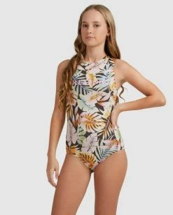 Flash Sale ⌛ Billabong 👧 Girls' Postcards Dancer One-Piece 🩱 Swimsuit MULTI 😀 -Color of the season Shop ubgx100110 billabongw mul frt2 1