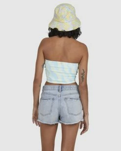 Hot Sale 💯 Billabong My Wave Top Strapless Bodycon Top LEMON LIME ⭐ -Color of the season Shop ubjkt00151 billabongw lml bck1 1