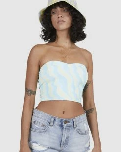 Hot Sale 💯 Billabong My Wave Top Strapless Bodycon Top LEMON LIME ⭐ -Color of the season Shop ubjkt00151 billabongw lml dtl1 1