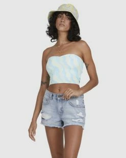 Hot Sale 💯 Billabong My Wave Top Strapless Bodycon Top LEMON LIME ⭐ -Color of the season Shop ubjkt00151 billabongw lml frt2 1