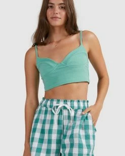 Cheapest 😀 Billabong Steph Claire Smith Bluesky High-Waist Elastic Shorts TEAL ❤️ -Color of the season Shop ubjns00129 billabongw tea dtl1 1