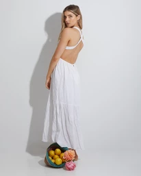 Best Pirce 🌟 Billabong Shore Thing Maxi 👗 Dress WHITE 🔔