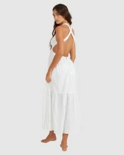 Best Pirce 🌟 Billabong Shore Thing Maxi 👗 Dress WHITE 🔔 -Color of the season Shop ubjwd00140 billabongw wht bck1 1