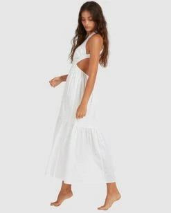 Best Pirce 🌟 Billabong Shore Thing Maxi 👗 Dress WHITE 🔔 -Color of the season Shop ubjwd00140 billabongw wht frt1 1