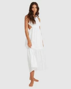 Best Pirce 🌟 Billabong Shore Thing Maxi 👗 Dress WHITE 🔔 -Color of the season Shop ubjwd00140 billabongw wht frt2 1