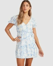 Best Sale 🎁 Billabong Beyond Blue Wrap 👗 Dress SWEET BLUE 🎁