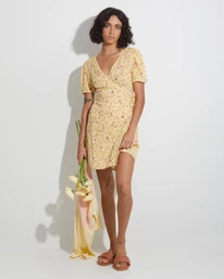 Cheap โค๏ธ Billabong Sunlit Wrap ๐ Dress YELLOW ๐