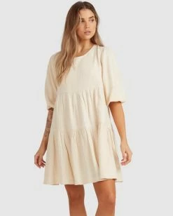 Buy ⭐ Billabong Valentine Tiered Mini 👗 Dress SALT CRYSTAL 🎁 -Color of the season Shop ubjwd00171 billabongw scs frt1 1