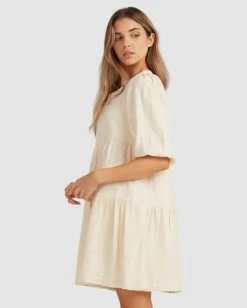 Buy ⭐ Billabong Valentine Tiered Mini 👗 Dress SALT CRYSTAL 🎁 -Color of the season Shop ubjwd00171 billabongw scs sd1 1