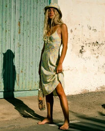 Wholesale ⭐ Billabong Tempest Midi A-Line 👗 Dress LEMON LIME ✔️