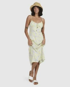 Wholesale ⭐ Billabong Tempest Midi A-Line 👗 Dress LEMON LIME ✔️ -Color of the season Shop ubjwd00179 billabongw lml frt2 1