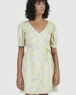 Wholesale 🎁 Billabong Tempest Wrap 👗 Dress LEMON LIME 😍 -Color of the season Shop ubjwd00181 billabongw lml dtl1 1