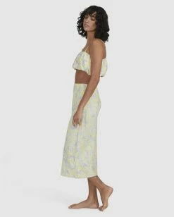 Flash Sale ⌛ Billabong Tempest Midi 👗 Skirt LEMON LIME 🔔 -Color of the season Shop ubjwk00120 billabongw lml sd1 1