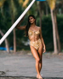 Cheap 🤩 Billabong Piccolo Coco Bralette 👙 Bikini Top MUSTARD GOLD ❤️