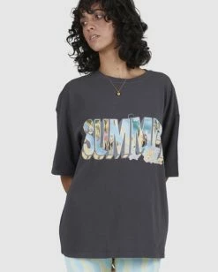 Cheapest 💯 Billabong Waves For Dayz Boyfriend T-Shirt OFF BLACK 🧨 -Color of the season Shop ubjzt00129 billabongw ofb dtl1 1