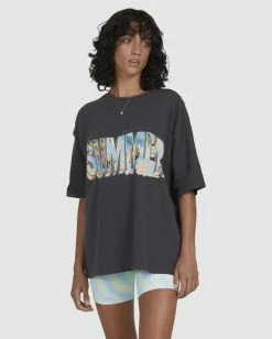 Cheapest 💯 Billabong Waves For Dayz Boyfriend T-Shirt OFF BLACK 🧨 -Color of the season Shop ubjzt00129 billabongw ofb frt1 1