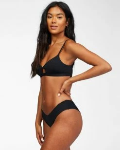 Best Sale 🔥 Billabong Sol Searcher Twist 👙 Bikini Top BLACK PEBBLE ✔️ -Color of the season Shop xt782bso billabongw bpb sd1 1